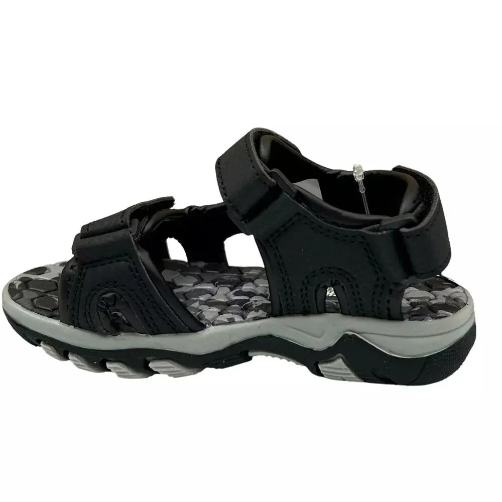 Khombu Toddler Boy's Strappy Sandals Size 7 Black Sporty Style Adjustable Straps